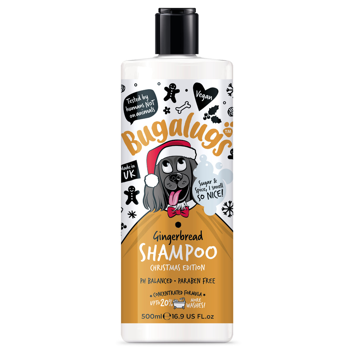 Bugalugs Festive Dog Shampoo 500ml – Gingerbread & Roasted Chestnut
