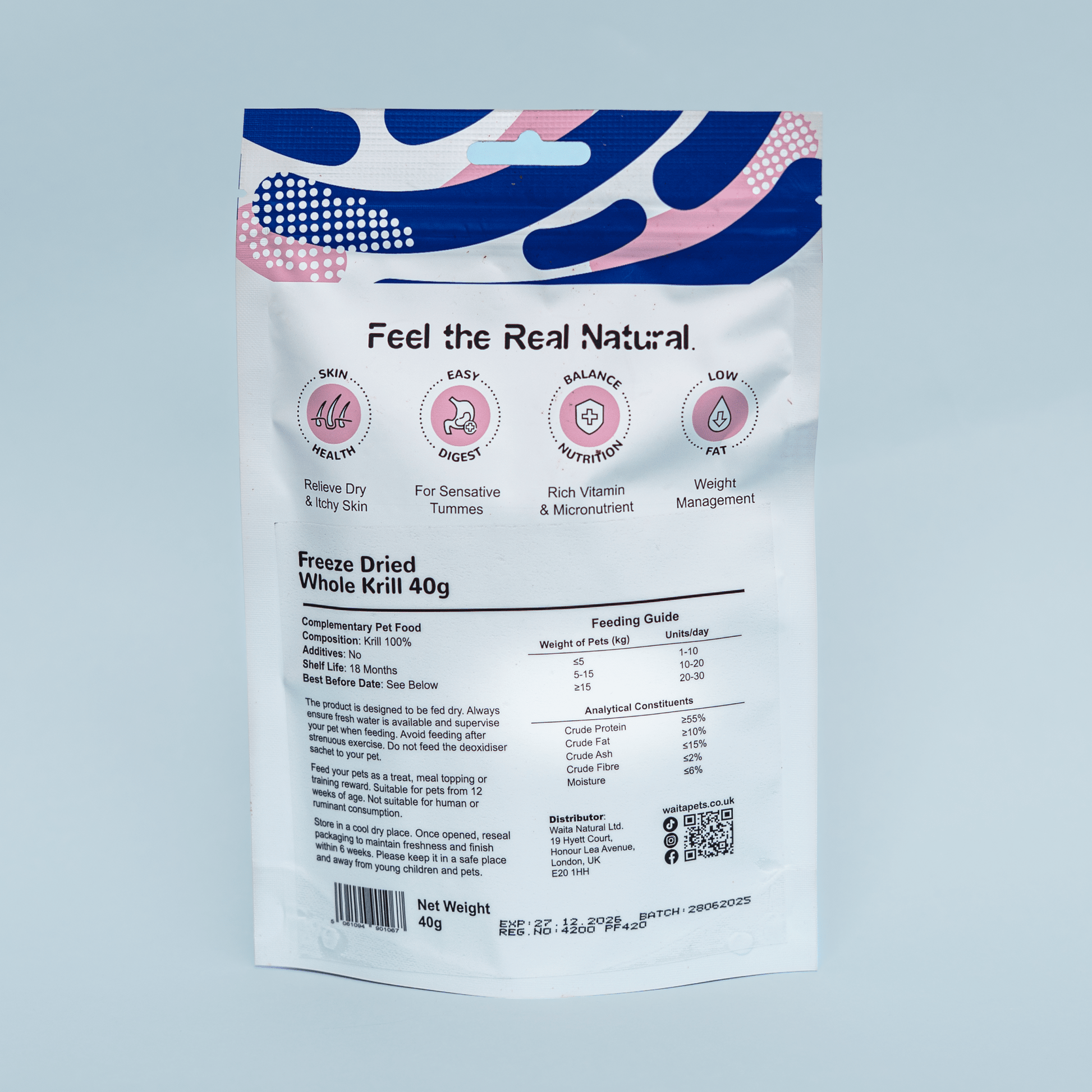 Waita Freeze-Dried Whole Krill 40g - Hairy Dogs (Cambs) Ltd