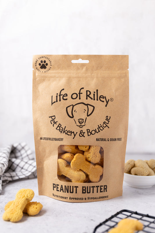 Life of Riley Peanut Butter Bones for Dogs – Grain-Free, 100% Natural