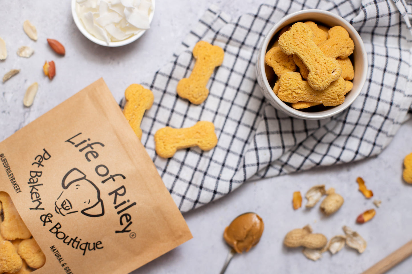 Life of Riley Peanut Butter Bones for Dogs – Grain-Free, 100% Natural