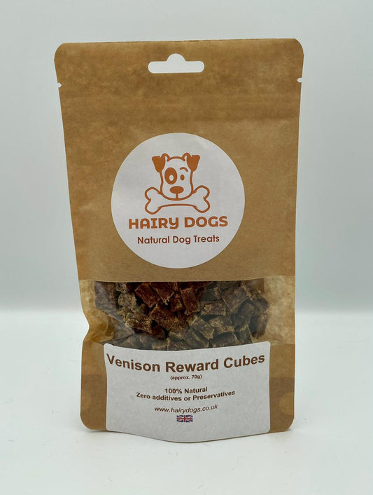 Venison Reward Cubes for dogs — air-dried single-ingredient training treats