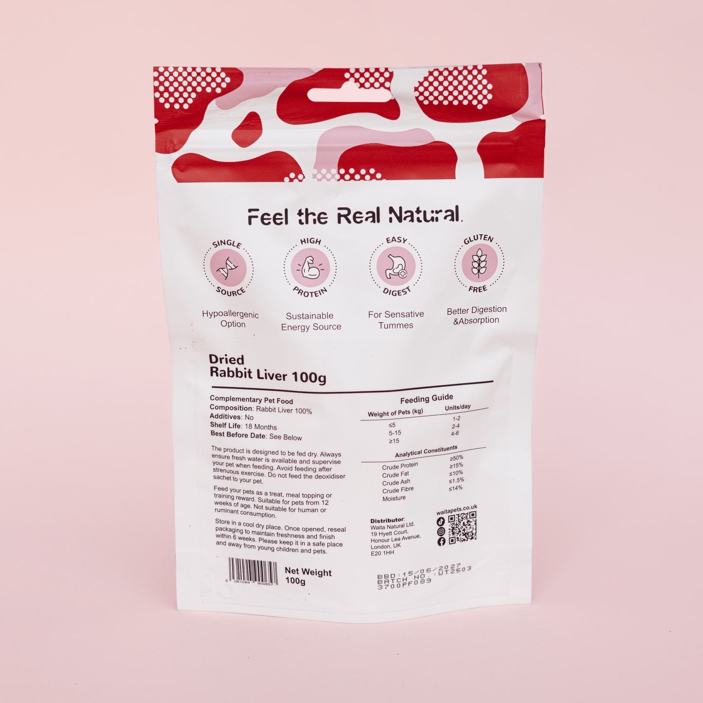 Waita Air-Dried Rabbit Liver 100g - Hairy Dogs (Cambs) Ltd