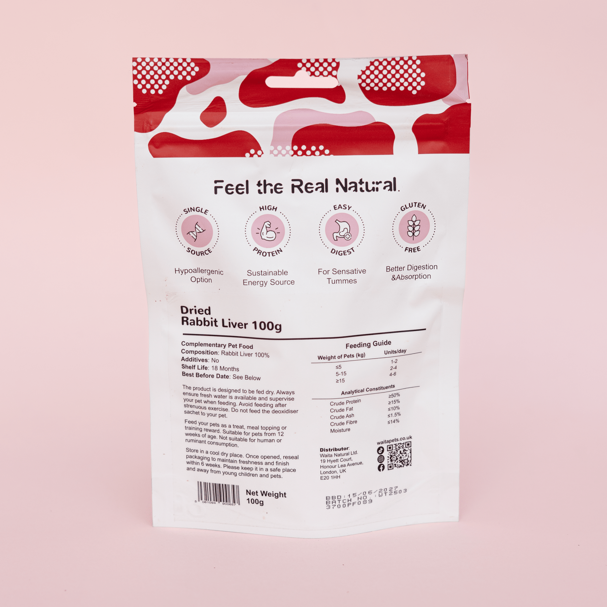 Waita Air-Dried Rabbit Liver 100g - Hairy Dogs (Cambs) Ltd