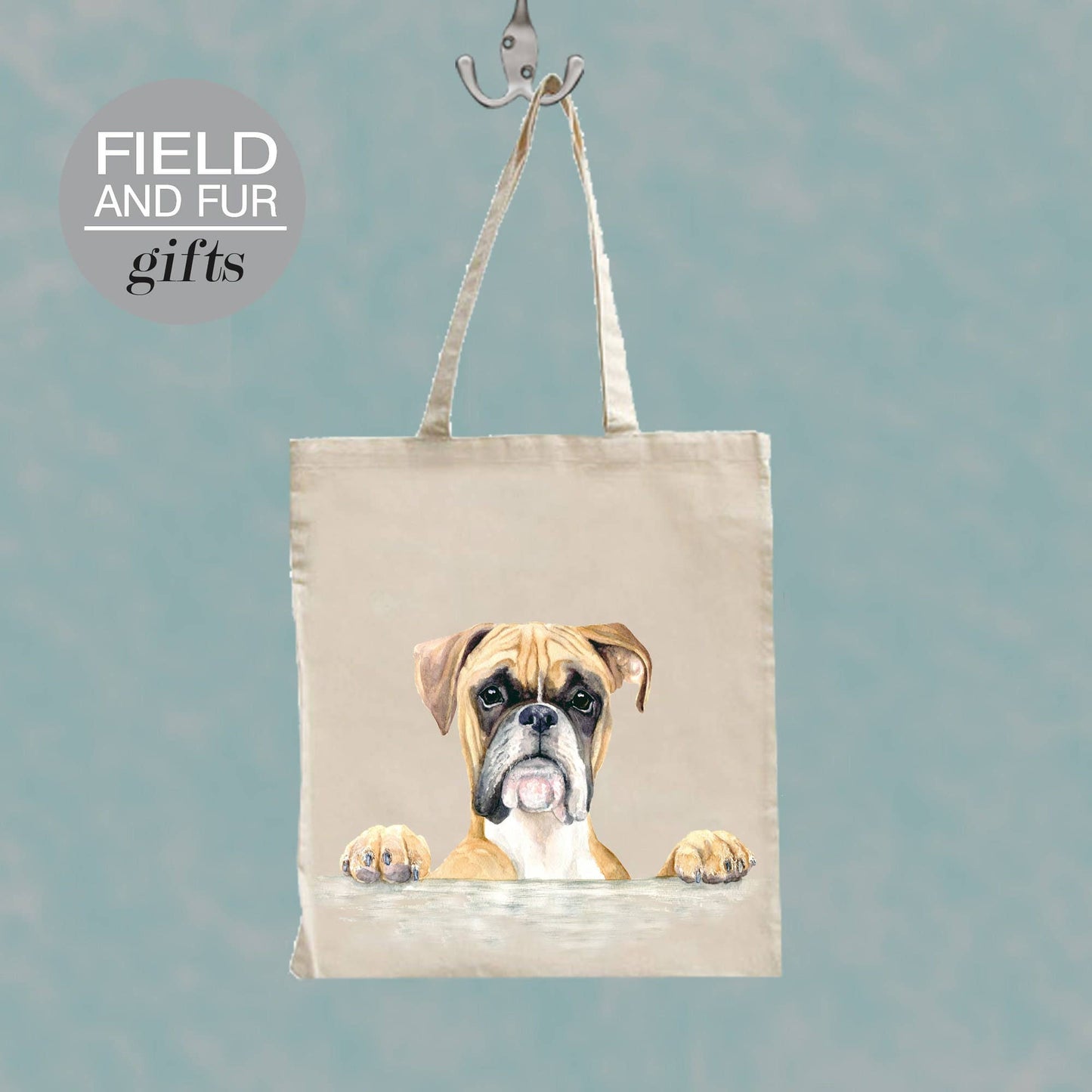 Terrence Boxer dog tote shopping bag