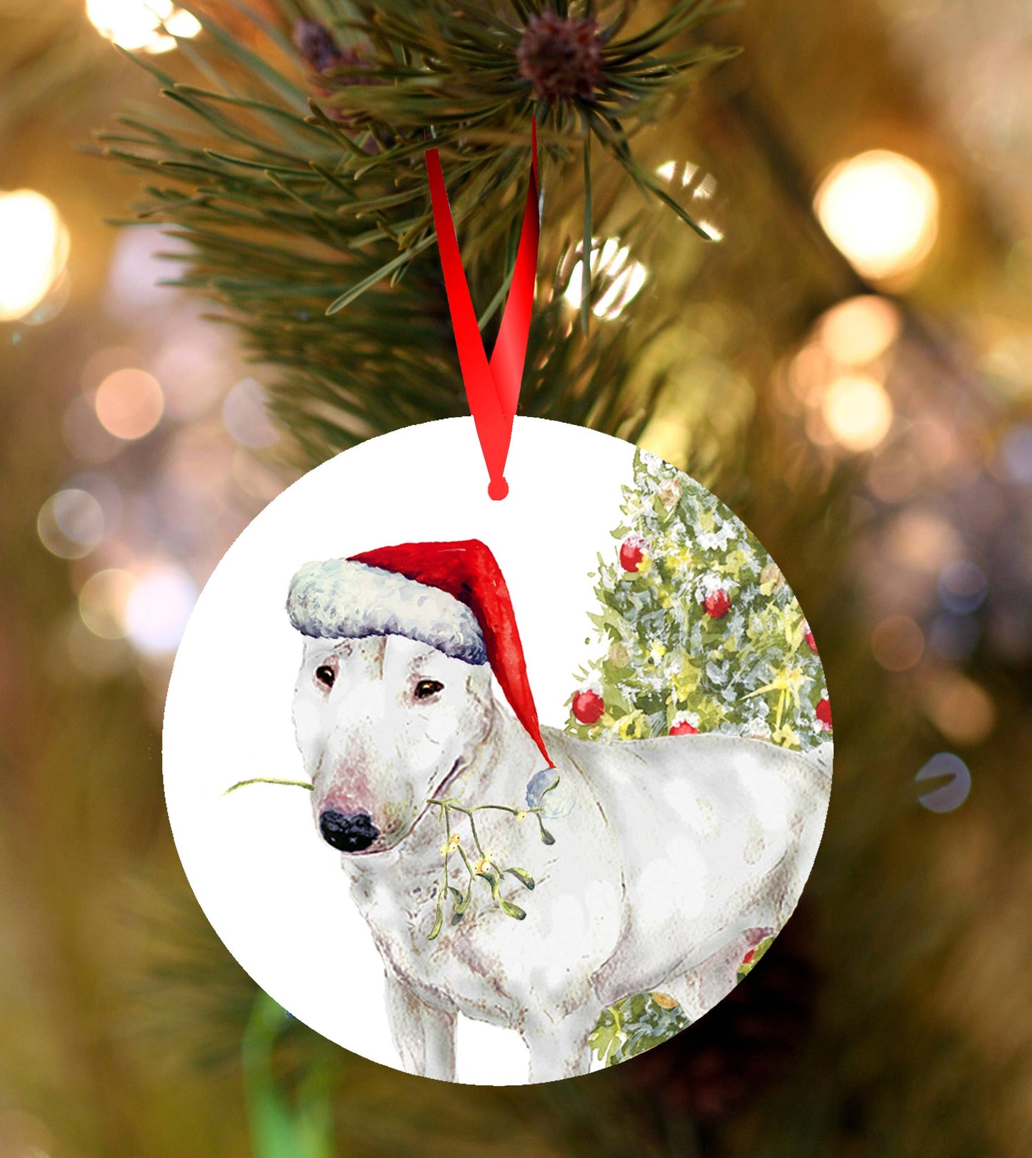 Ceramic Christmas / Holiday Decoration, English Bull Terrier - Hairy Dogs (Cambs) Ltd