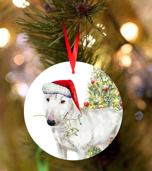 Ceramic Christmas / Holiday Decoration, English Bull Terrier - Hairy Dogs (Cambs) Ltd