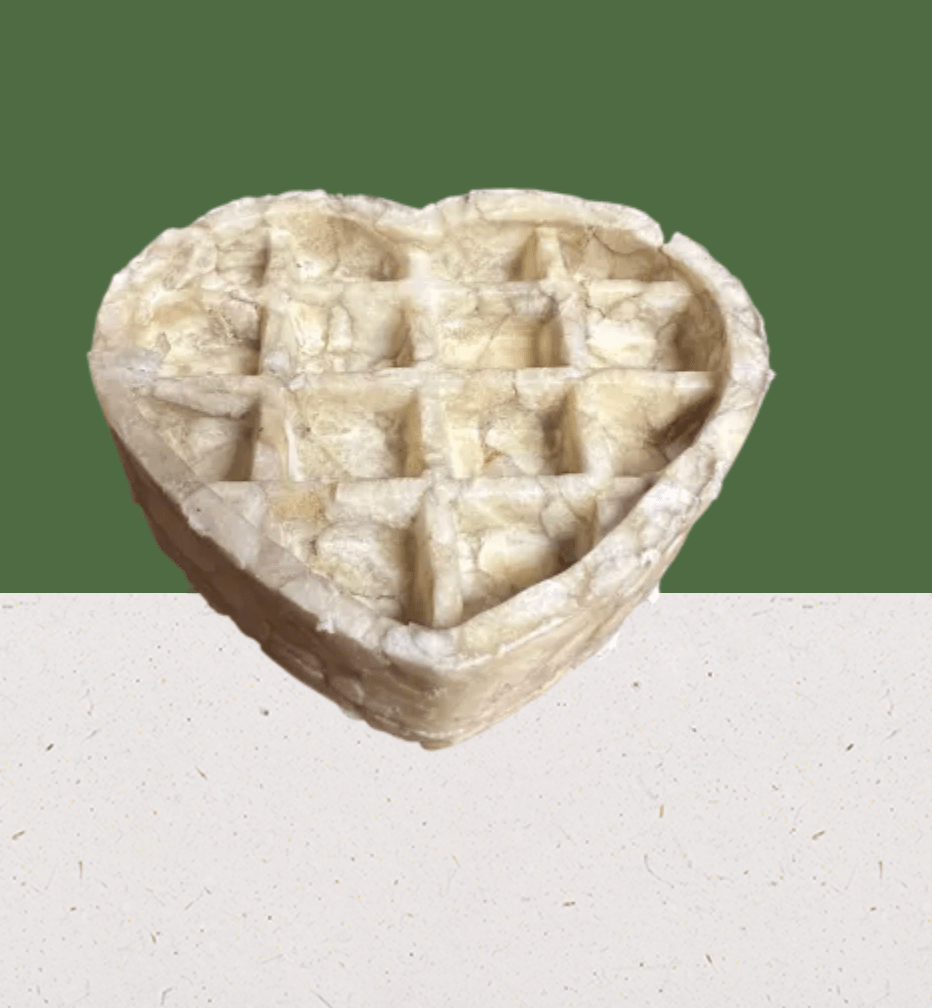 Anco Naturals small collagen waffle heart dog treat made from buffalo