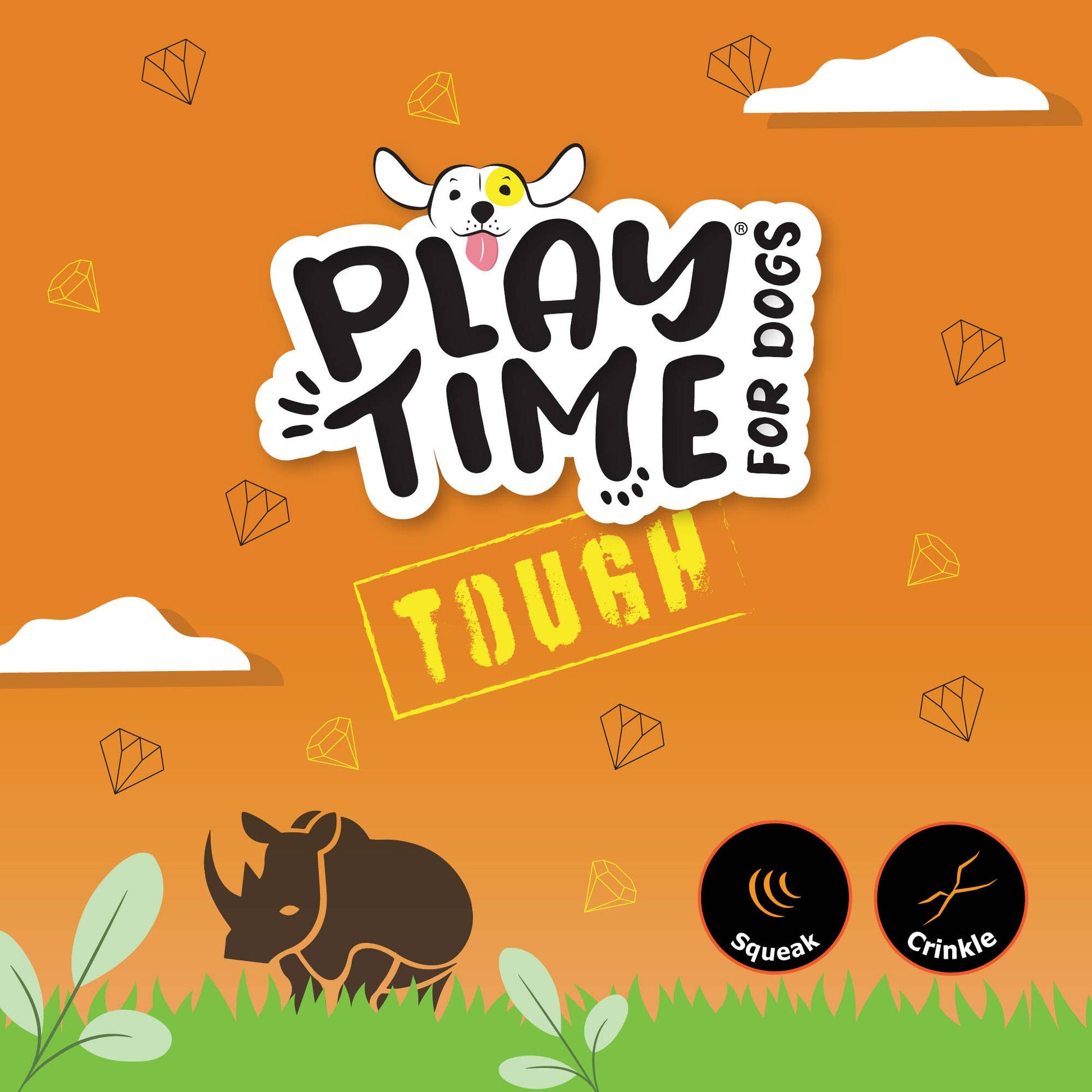 Ancol Playtime for Dogs Tough range durable dog toy graphic