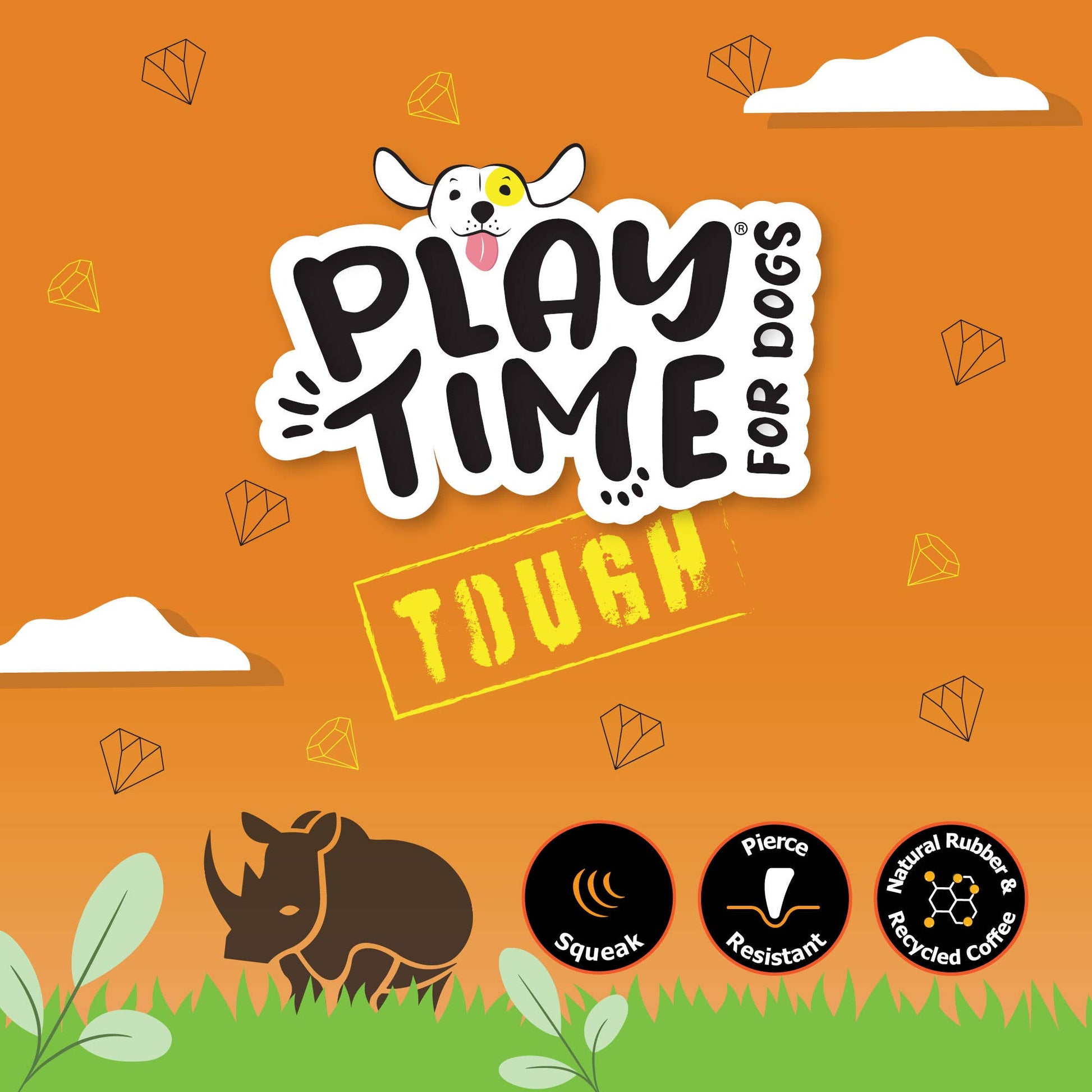 Ancol tough dog toy made with natural rubber and recycled coffee grounds
