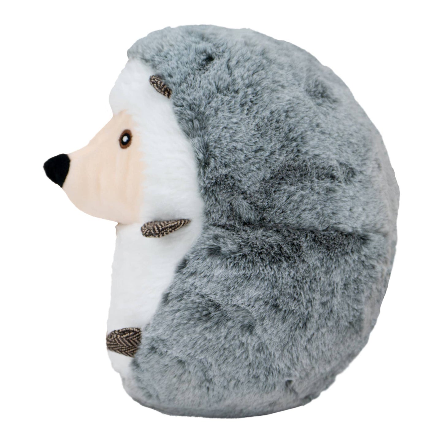 Ancol Heritage Harry Hedgehog dog toy side view showing tweed textures