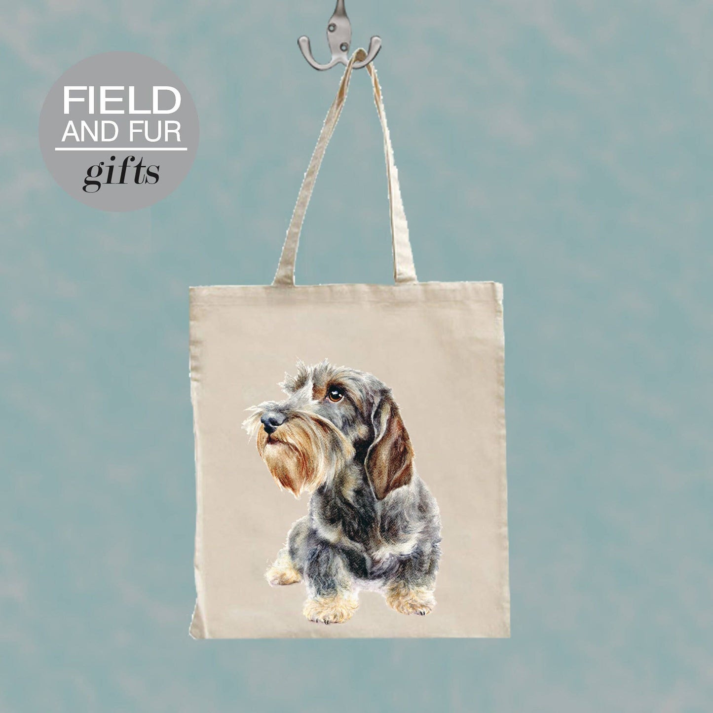Benson Dachshund tote bag with Jane Bannon artwork – eco-friendly shopping bag.
