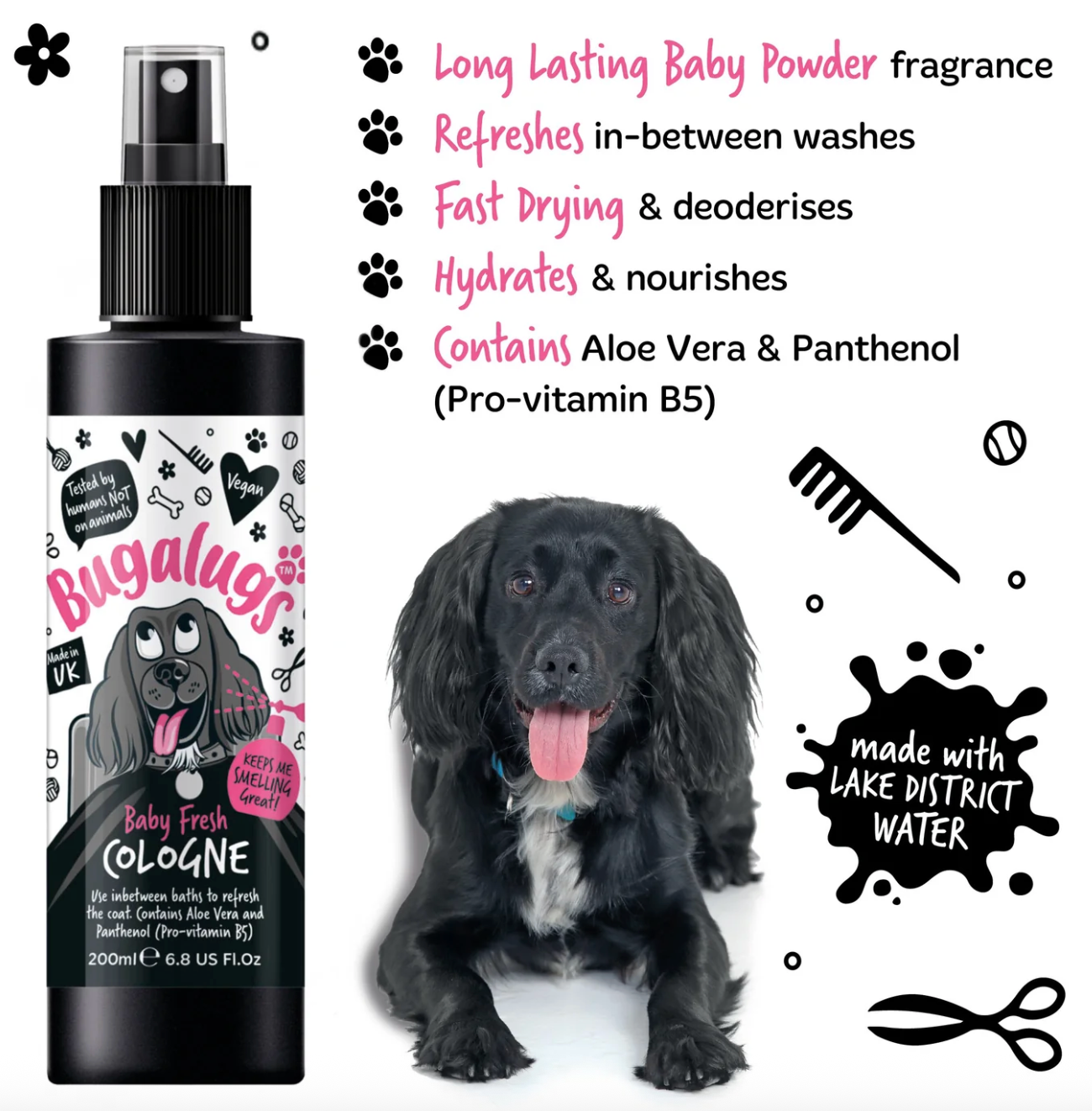 Benefits of Bugalugs Baby Fresh Dog Cologne including long-lasting fragrance