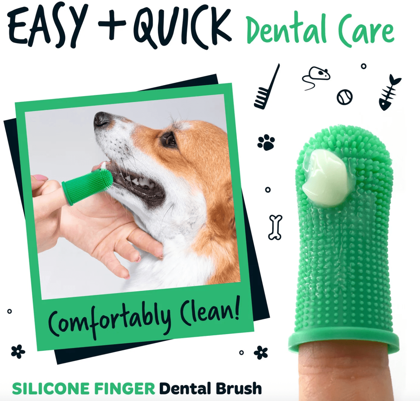 360 degree silicone finger toothbrush for pet dental care