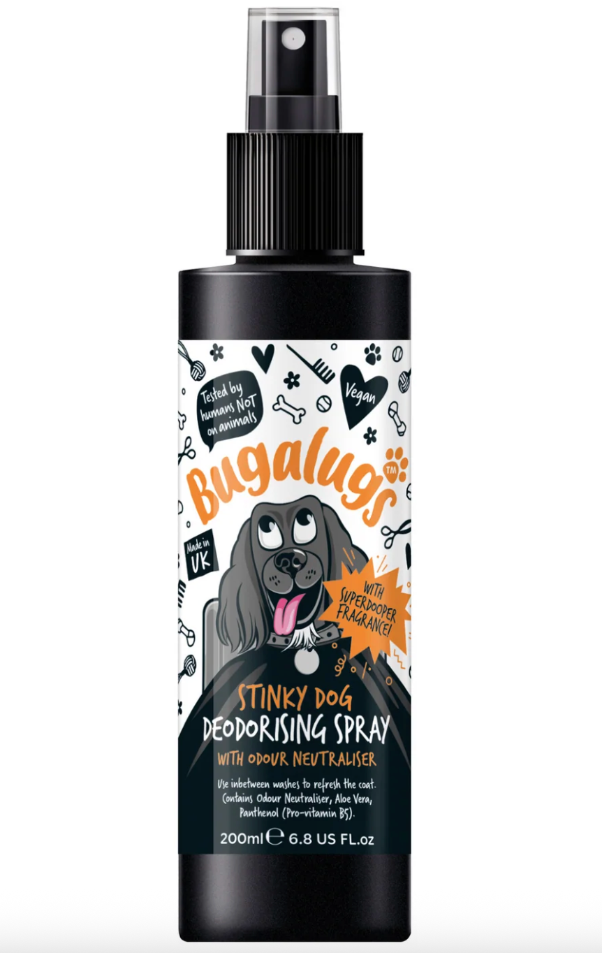 Stinky dog deodorising spray with odour neutraliser by Bugalugs