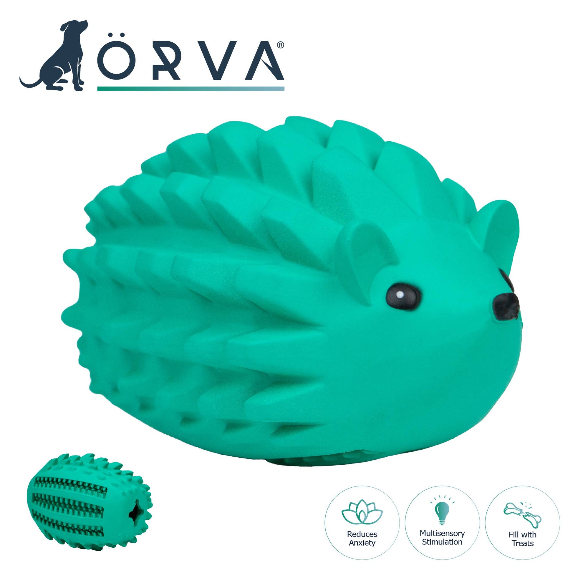 Hedgehog-shaped boredom buster toy from ÖRVA range