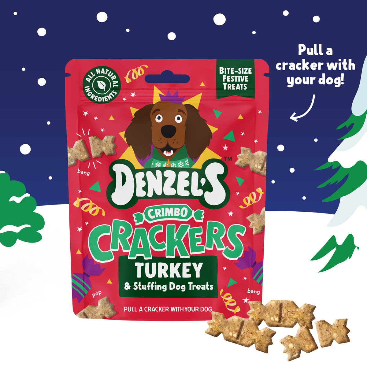 Denzel's Crimbo Crackers cracker-shaped dog treats