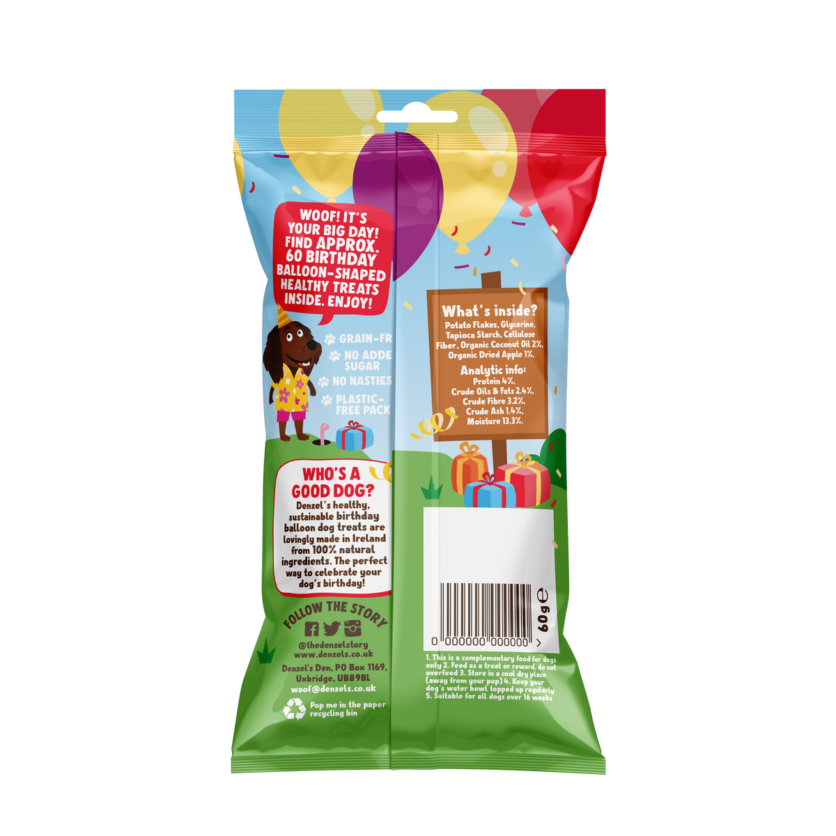 Denzel's Birthday Balloons dog treats