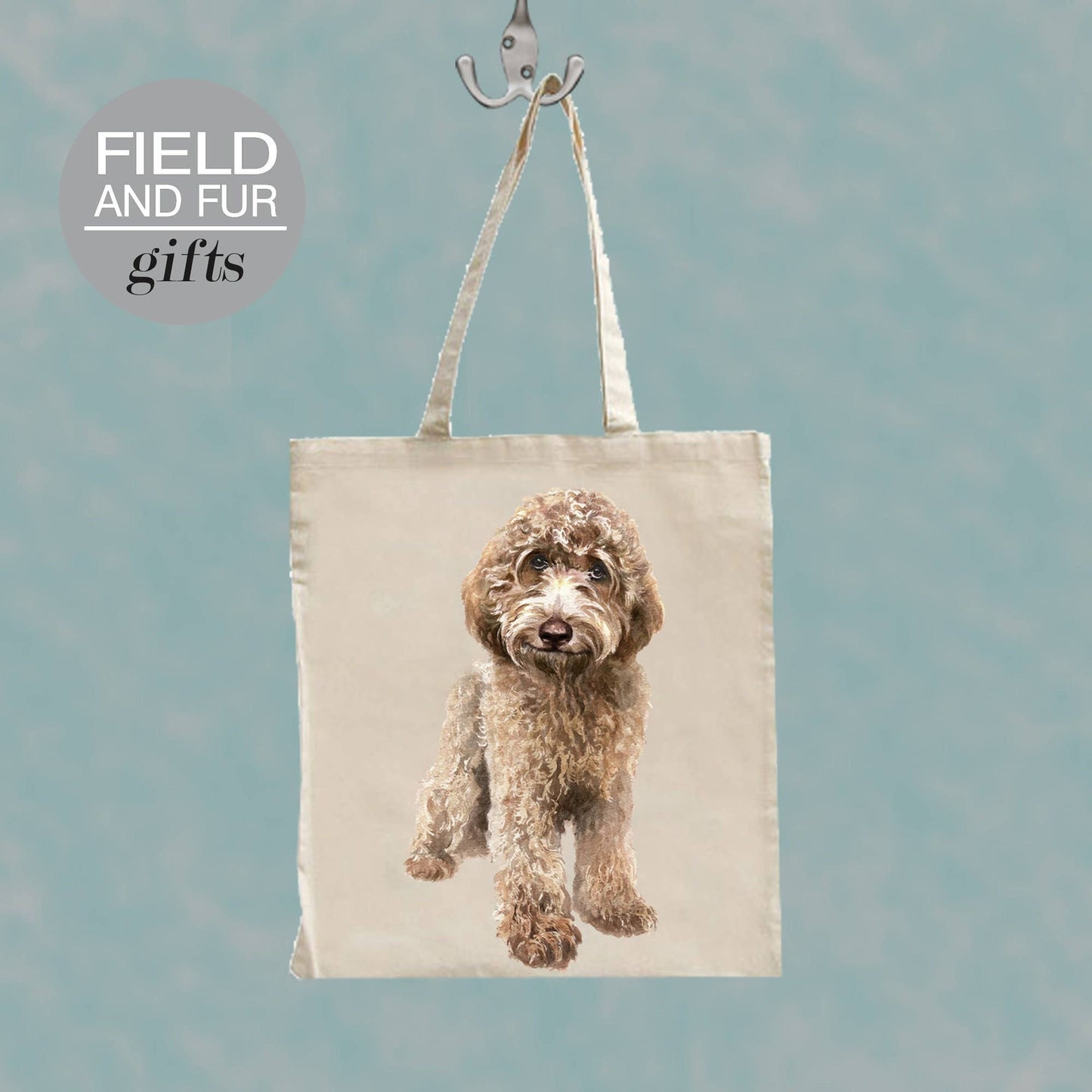 Douglas Tan Labradoodle dog tote shopping bag