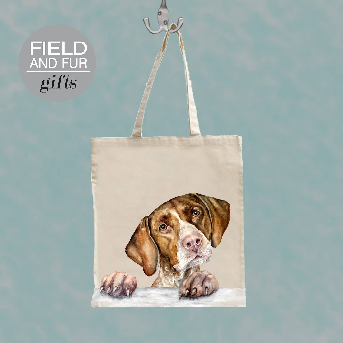 Derek Pointer dog tote shopping bag