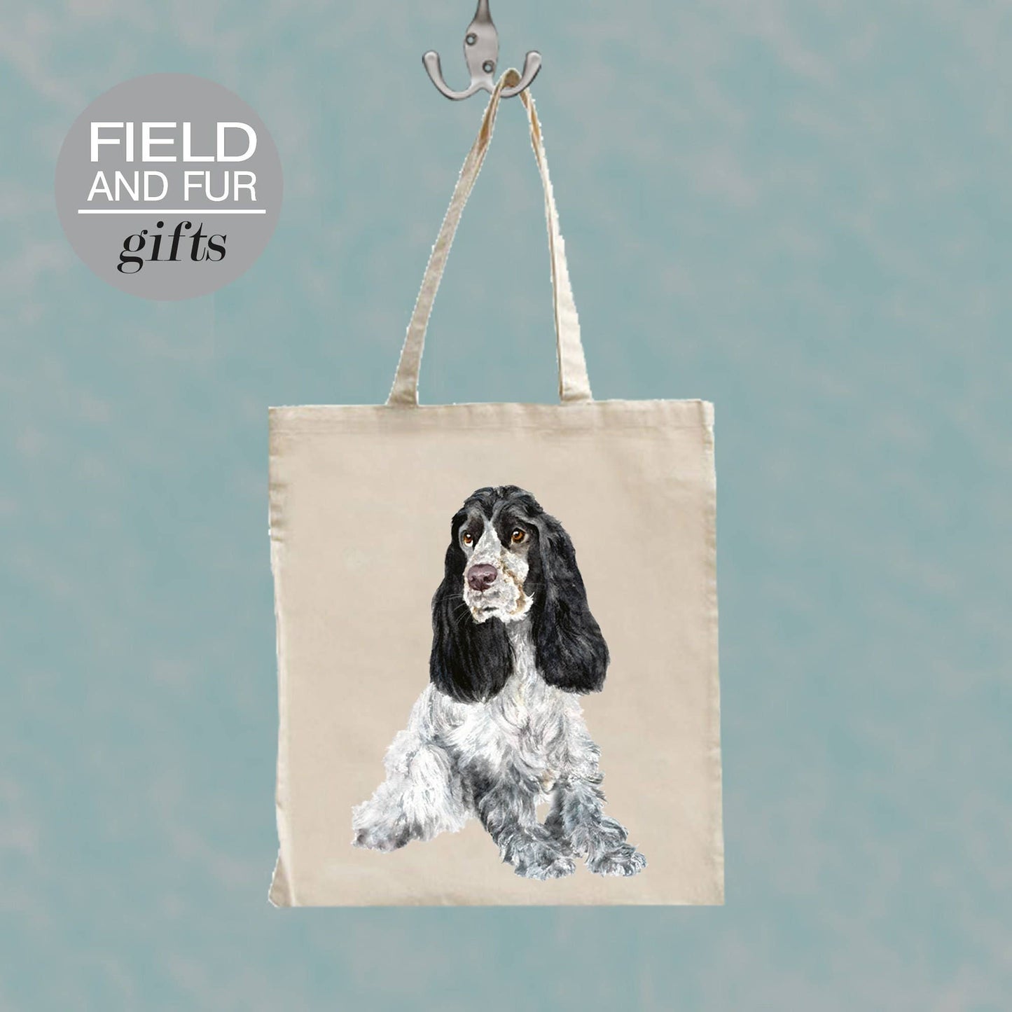 Beau Blue Roan Cocker Spaniel dog tote shopping bag