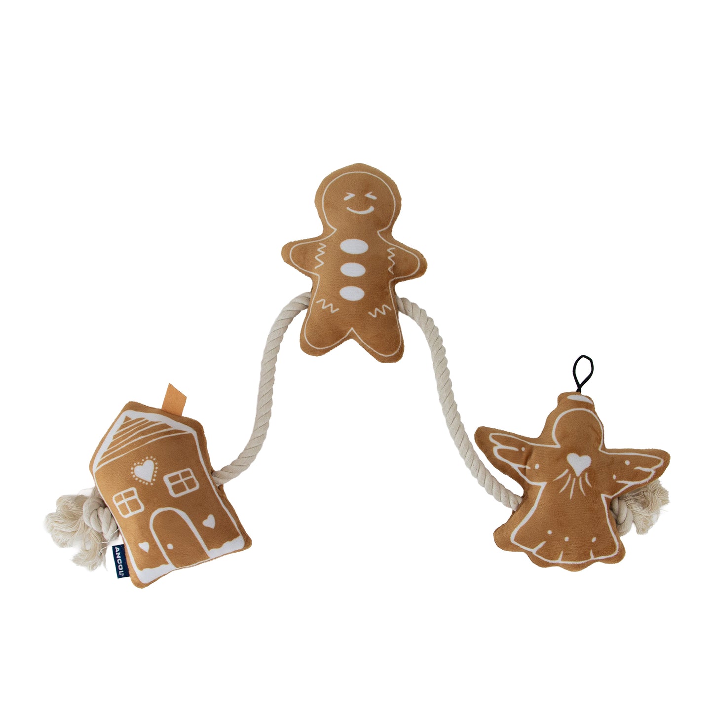 Ancol Gingerbread Rope Christmas Dog Toy