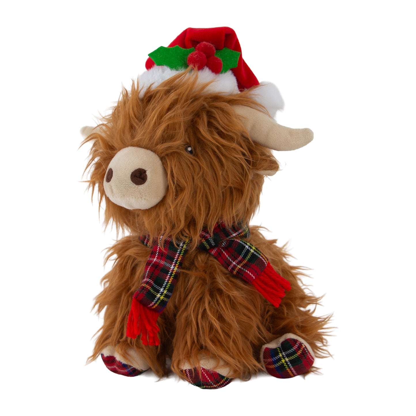 Ancol Festive Fergus Highland Cow Christmas Dog Toy