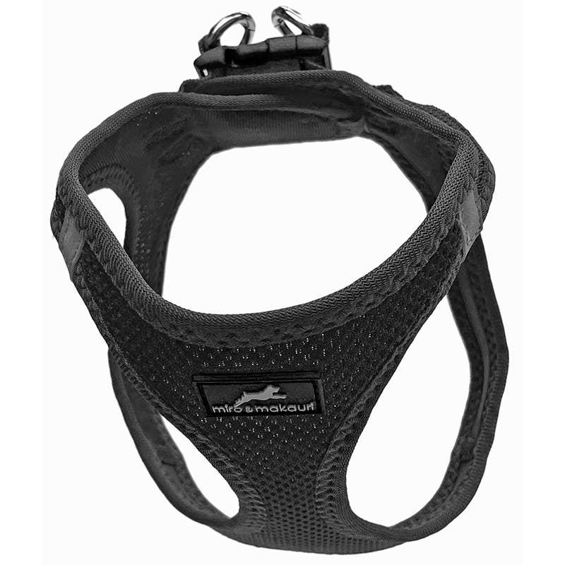 Miro & Makauri Step-In Mesh Harness in Black – sleek, supportive everyday harness.
