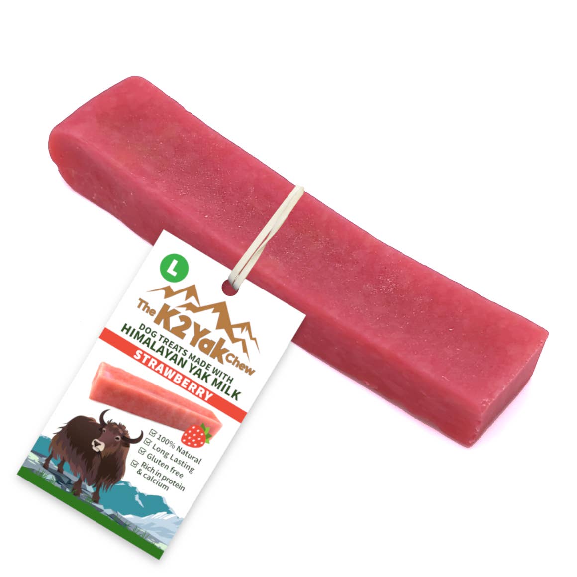 K2 Yak Chews 100% Natural Dog Treats Strawberry Large